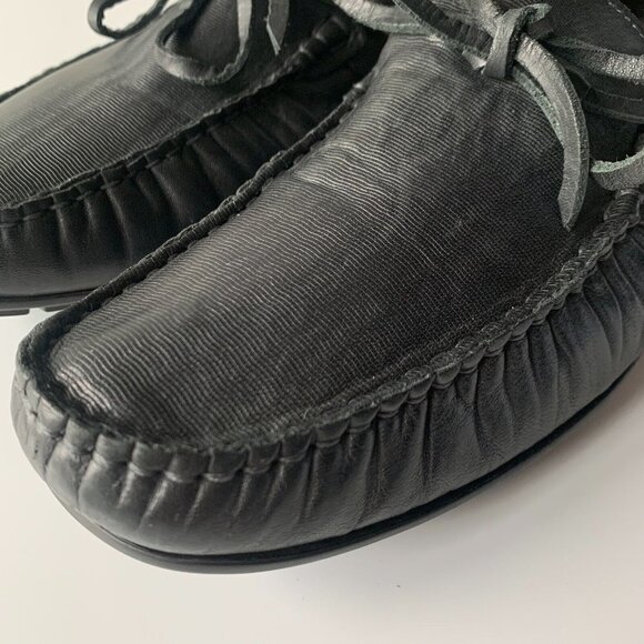 Made‎ ITALY BACCO BUCCI Muse Black Leather Bow Loafers Driver Shoes Men's Sz 11 - Picture 9 of 12